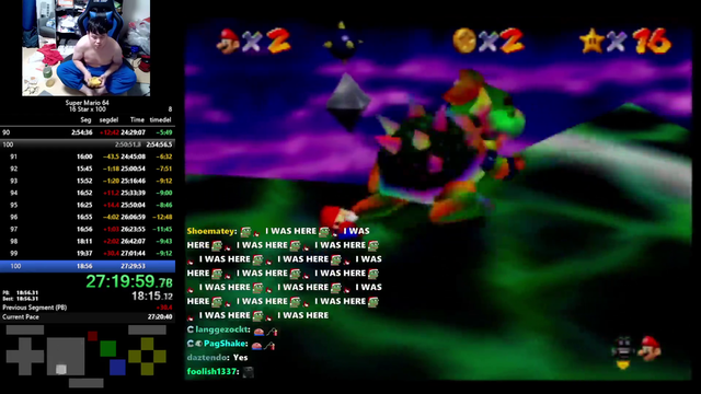 KANNO gets new WR in SM64 1600 star (100x16 star)