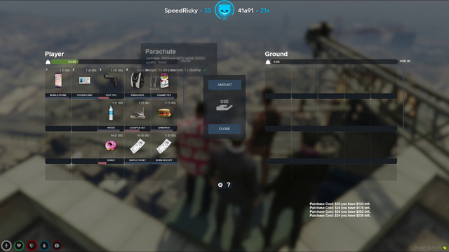 Clayvon and the boys parachute to the apartments (GTA RP)