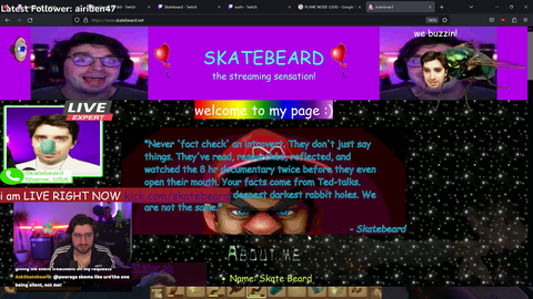 Streamer shows his custom stream website