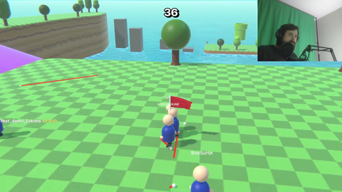 Forsen tries to play multiplayer golf with bajs