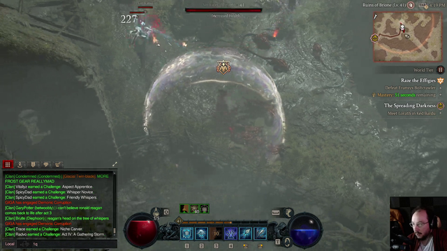 bald man activates text chat (very bald)