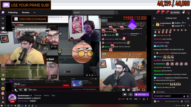 Hasan watching Dunkey watching Hasan watch Dunkey