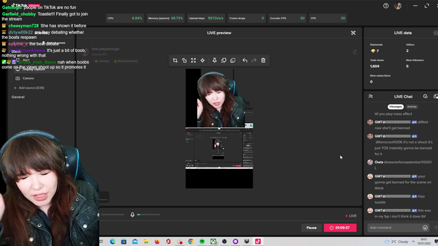 Toastie gets banned from tiktok live on stream