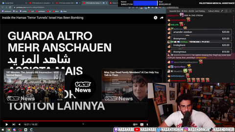 Hasan Ends Stream With 486k Raised For Palestinian Civilians