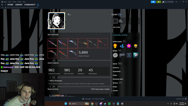xQc reads the most unhinged negative review left by a Russian viewer about the game "Subliminal"