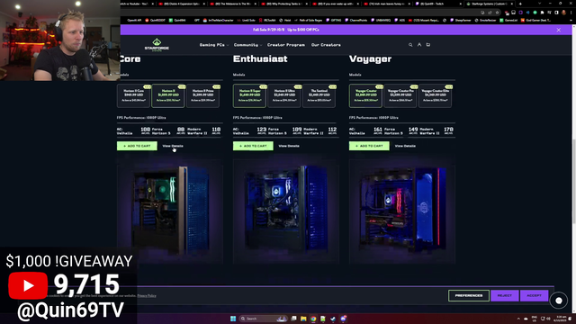Quin showing his new sponsor (Starforge) that he's not a brandrisk.
