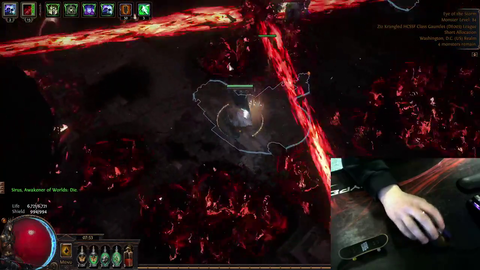 streamer does an ollie during an endgame boss fight in Zizarens Krangled Gauntlet