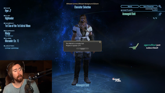 Subs are flying like crazy in Asmon's first FFXIV gameplay