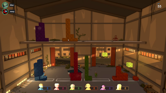 m0xyy (orange at the top) wins the minigame
