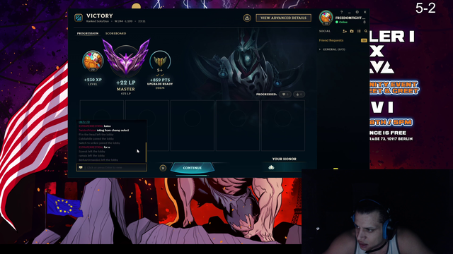 average euw post game chat