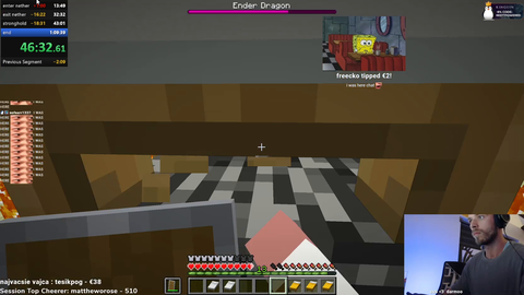 Mentally challenged Streamer - MC speedrun... 0.001% Dragon
