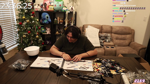 Zoil gets great advice from his chat while building the Lego Millennium Falcon
