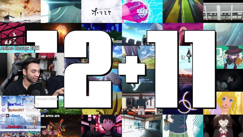 Gigguk from two years ago and current-day gigguk calling himself out during a decade of anime summary.