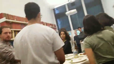 "ARAB ANDY" scares the shit out of a college classroom with his media donations and makes them run for their life.
