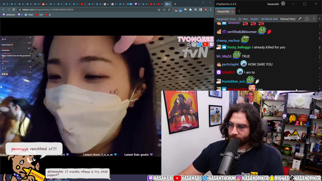 Hasan sends finger heart to Tyongeee