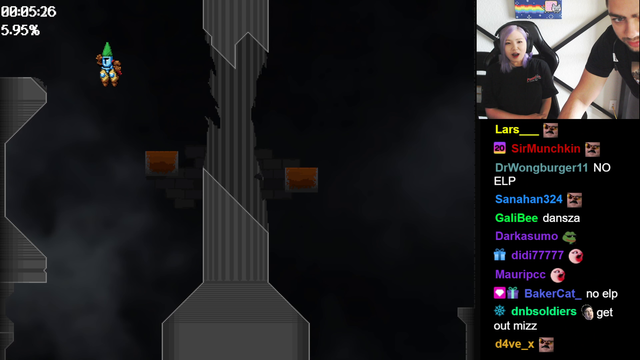 Mizkif helping Hachu out with Jump King