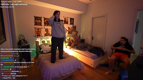 Julia breaks a bed