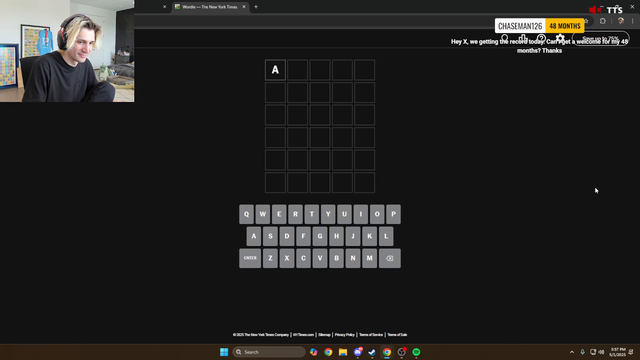 xQc does wordle again