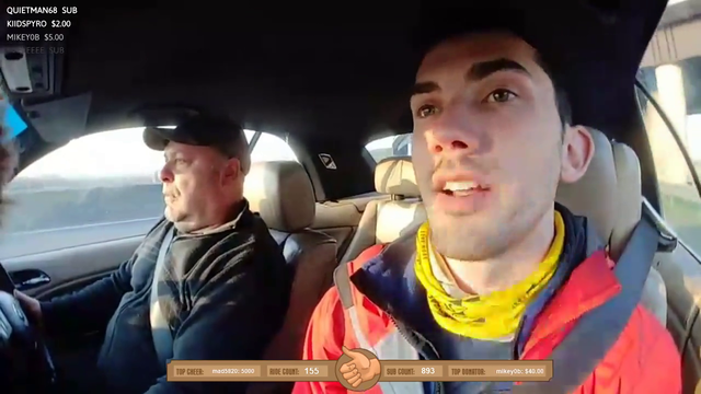 Hitchhiking streamer gets a ride from an English conspiracy theorist
