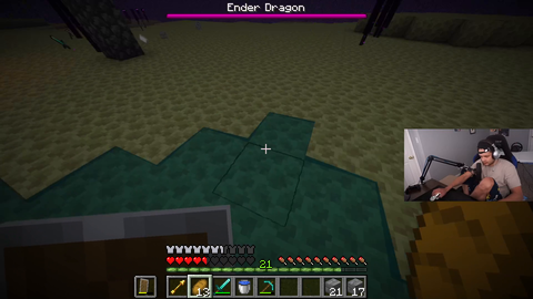 erobb gets an unexpected visitor during the ender dragon fight