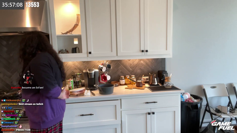 Chef Esfand does a perfect egg flip.
