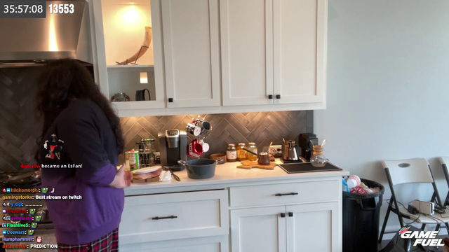 Chef Esfand does a perfect egg flip.