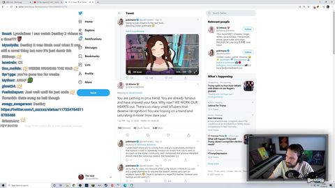 Destiny in solidarity with the vtuber community