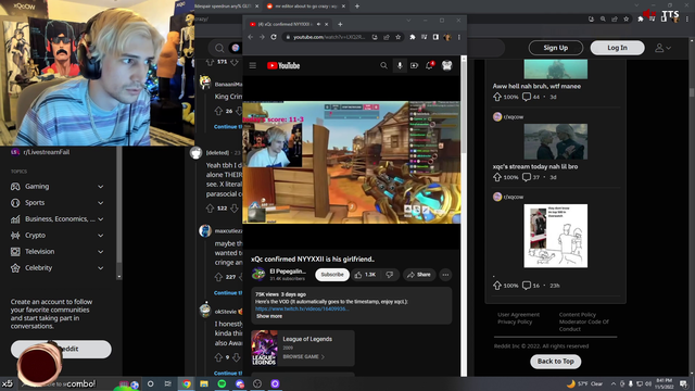 xQc gaslits his chat after claiming he never said he was in a relationship