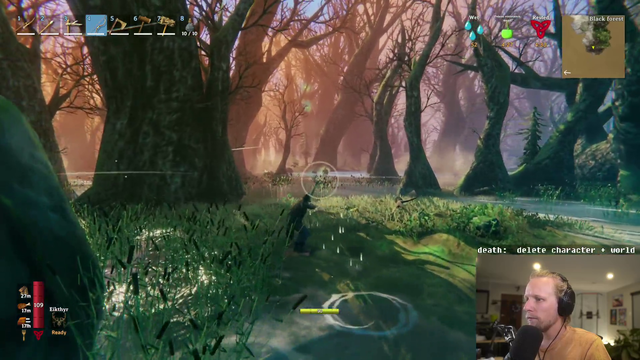 Quin enters the Swamp in Valheim