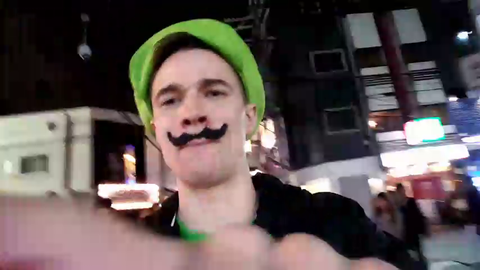 Japanese businessmen join streamer in singing Mario theme song on Halloween