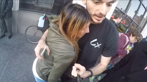 Guy trying to pickpocket ice poseidon's apple watch