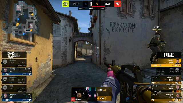 Faze loses 2v4 secured round by rushing saving CTs