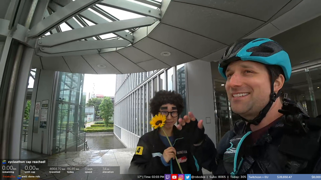 Rob returns back to Tokyo after 55 days cycling and is greeted by Broma!