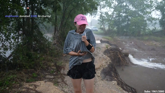Alveus news reporter braves the texas rain
