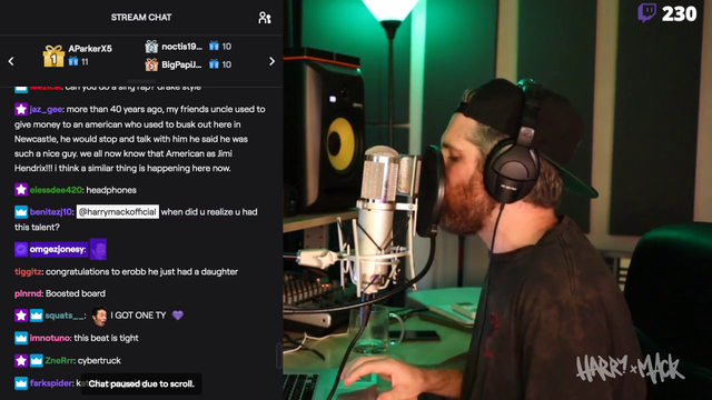 Harry Mack congratulates Erobb on the birth of his daughter via a live Free Style rap
