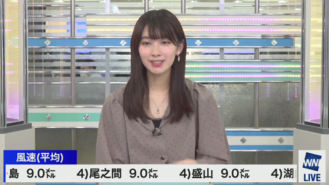 Cookie crumb around Japanese Weathernews caster Saya Hiyama's mouth and got embarrassed .
