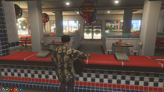 Pilbis alone in Burger Shot