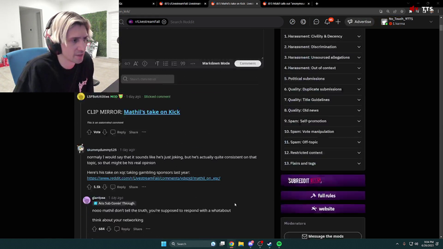 xQc's articulate and concise response to Mathil