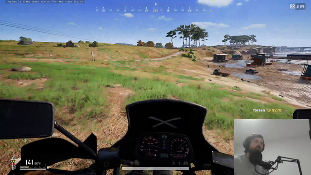 Forsen encounters a skilled driver in PUBG
