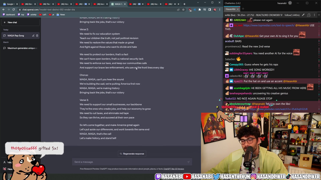 Hasan has decided to start his rap career after hearing Kai and Speed's latest song
