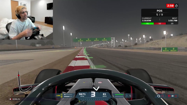 xQc does F1