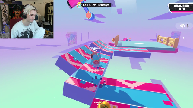 Up and coming Minecraft streamer xQc passes the Fall Guys skill check 😎