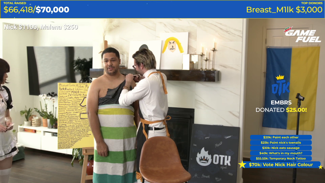 Nick transforms to a titty streamer