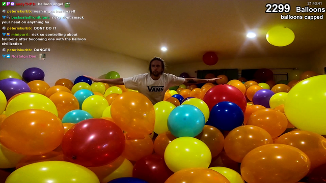 Jumping into 2200 balloons in bedroom 