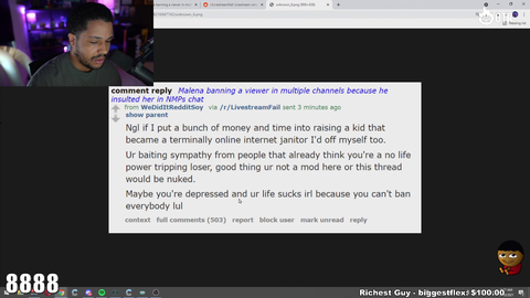 Nick shows the messed up comments towards one of his mods