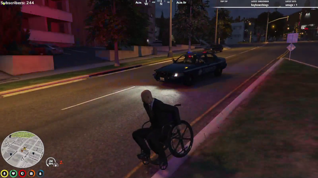 "Ah.. negative, it's a wheelchair"