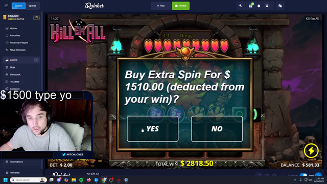 Mitch gets a Max Win