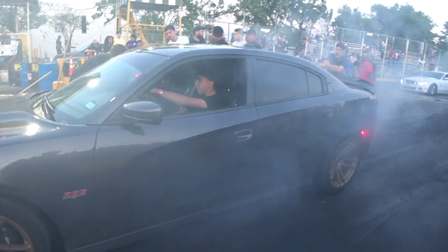 Hit and run at the hood track