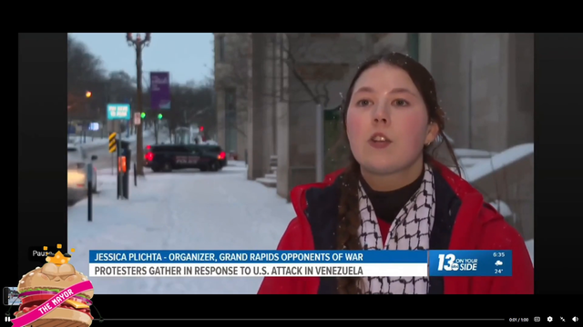 peaceful american protestor arrested while doing local news interview