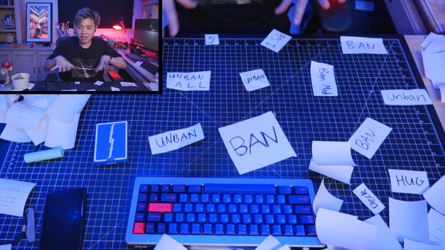 Streamer does ban roulette with papers from the sky and....